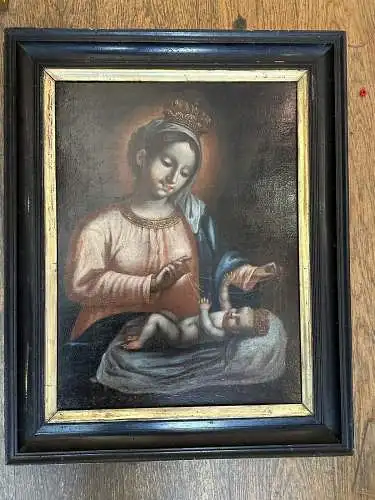 Maria Plain Salzburg Madonna mit Kind Mariahilfbild 18 Jhdt Öl auf Leinen