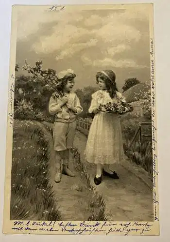 Kinder Blumen  um 1907  84017 F