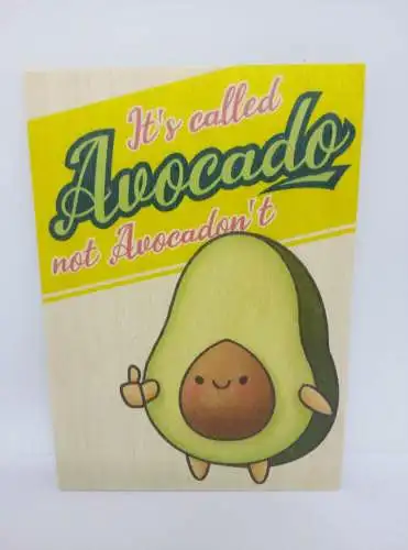Holzpostkarte magnetisch "Avocado not Avocadon't" 14x10 Birkenholz 60064