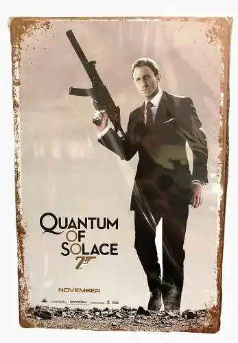 Nostalgie Vintage Retro Blechschild "007 Quantum of Solace" 30x20    900201