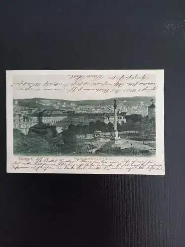 Stuttgart, Schlossplatz mit Kgl. Schloss 402722 gr