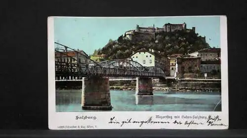 Salzburg Mozartsteg mit Festung Hohensalzburg JW165845