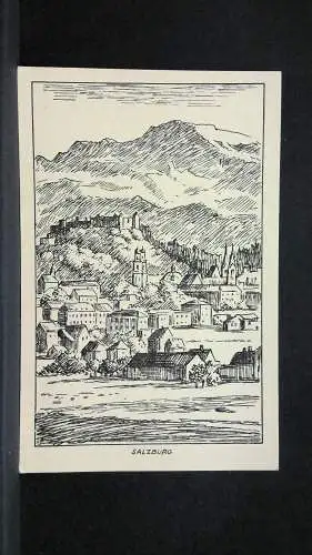 Salzburg Zeichnung Hohensalzburg Untersberg JW65431