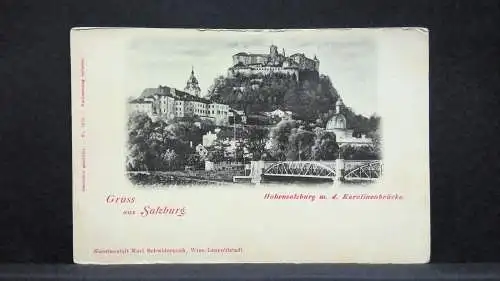 Hohensalzburg mit Karolinenbrücke Gruss aus Salzburg JW165810