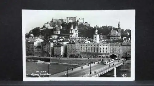 Salzburg mit neuer Staatsbrücke Festung Hohensalzburg Salzach JW165705