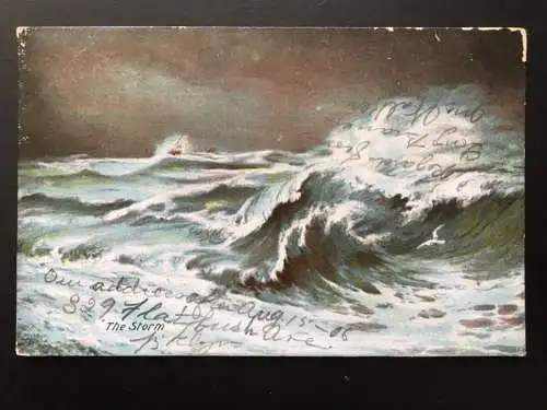 The Storm - Stürmische See - Meer Wellen - Künstlerkarte 945 TH