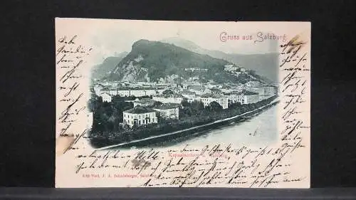 Gruss aus Salzburg Kapuzinerberg und Gaisberg Salzach JW21432