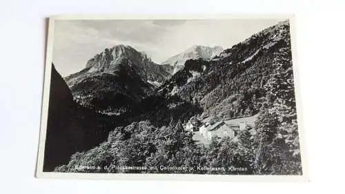 Ederwirt a. d. Plöckenstrasse mit Cellonkofel u. Kellerwand, Kärnten.11122