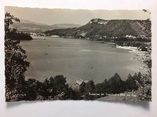 Faakersee mit Strandbad und Blick auf Egg 11023