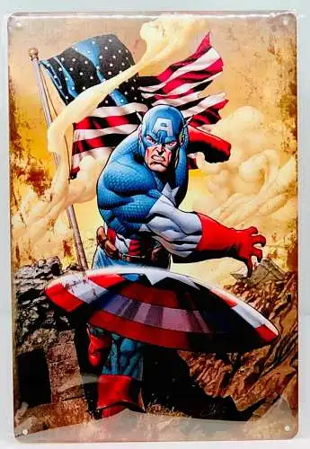 Nostalgie Vintage Retro Blechschild "CAPTAIN AMERICA " 30x20 12057