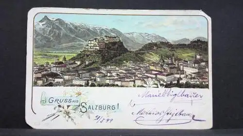 Gruss aus Salzburg Festung Hohensalzburg Zeichnung JW 272713