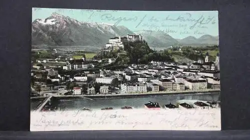 Salzburg Stadtansicht Festung Hohensalzburg Salzach Berge JW 165620