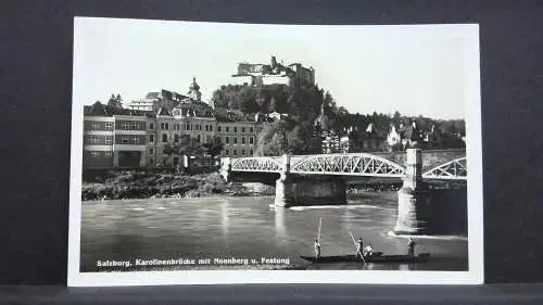 Salzburg Karolinenbrücke mit Nonnberg und Festung JW 165621