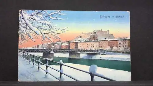 Künstlerkarte Salzburg im Winter Gemälde JW 2121