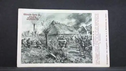 Kriegsbildkarte Nr. 19 Truppen stürmen Scheune Österreichische Armee JW 165454