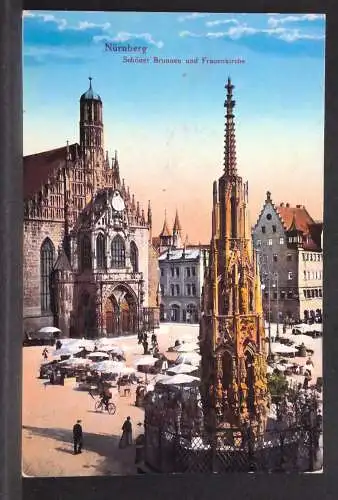 Nürnberg Schöner Brunnen und Frauenkirche Fahrrad 716 jw J