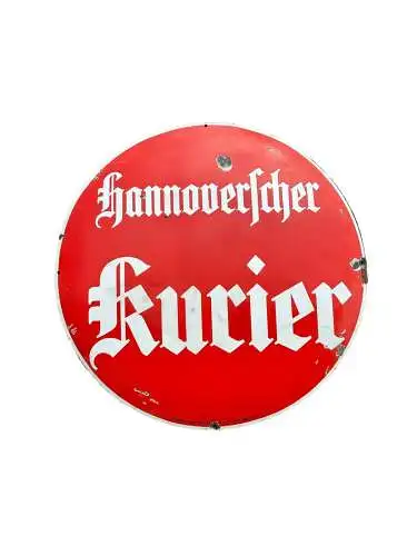 Emailschild Original  Vorkrieg Hannoverscher Zeitung Hannover Reklameschild Rund