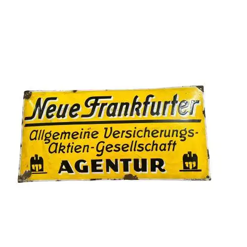 Original Schild Neue Frankfurter Versicherungs Agentur  66x33