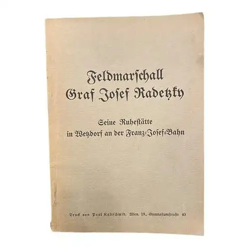 1452 Paul Kaltschmid FELDMARSCHALL GRAF JOSEF RADEZKY