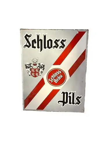 Emailleschild Schlossbräu Pils Neukirchen/Saar um 1950 56x41cm