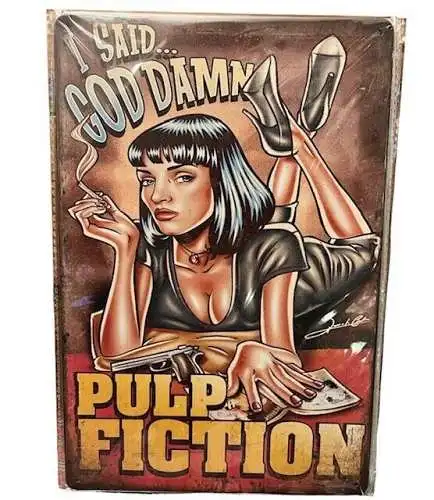 Nostalgie Retro Blechschild "Pulp Fiction " 30x20     000AP