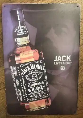 Nostalgie Vintage Blechschild „Jack Daniels- Jack Lives Here“ 30x20  300013