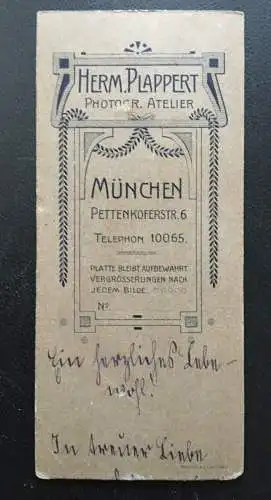 Foto Junge Frau Blumen Mädchen - Herm.Plappert München ca.4,9x11,2cm 400683 TH