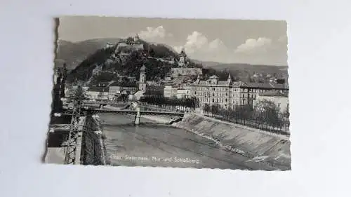 Graz, Steiermark, Mur und Schloßberg. 40085FH