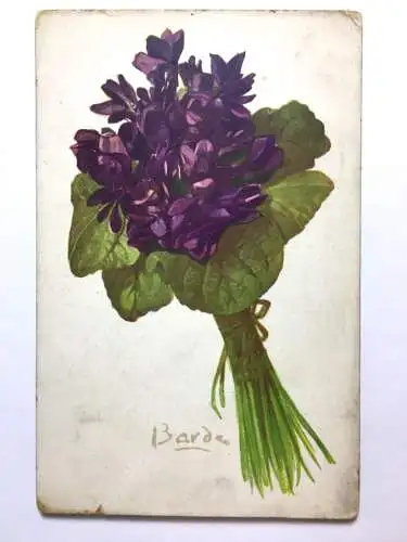 Veilchen - Blumenstrauß - Violette Amiral Avellan - Künstlerkarte 110074 TH