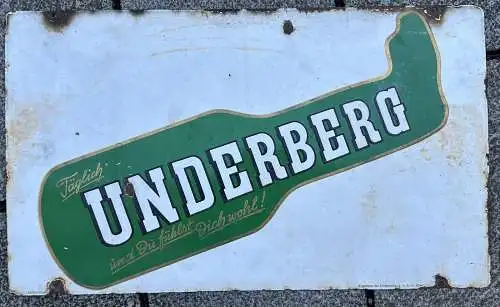 Original Emailschild  Underberg doppelseitig 66 X 39 cm