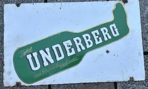 Original Emailschild  Underberg doppelseitig 66 X 39 cm