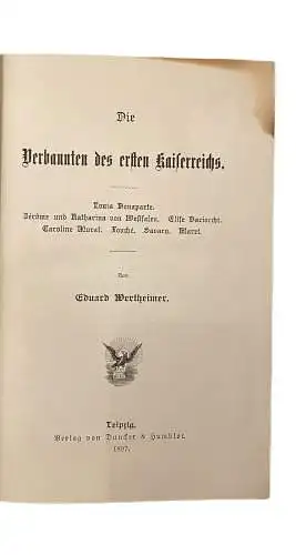 361 Eduard Wertheimer DIE VERBANNTEN DES ERSTEN KAISERREICHS HC