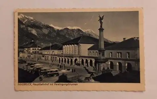 Innsbruck Hauptbahnhof Bus  Vereinigungsbrunnen Bahnhof Auto  600063A gr D