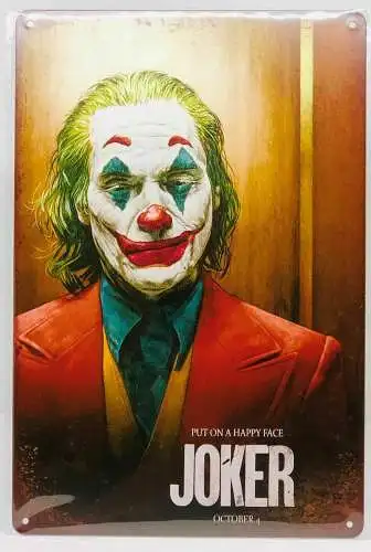 Nostalgie Vintage Retro Blechschild "JOKER Put on a happy face" 30x20 12041