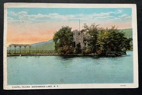 Chapel Island Greenwood Lake New York Insel See Brücke Wald USA 401038 TH A