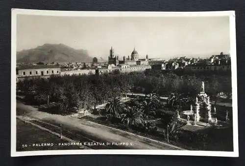 Palermo Panorama Statua di Filippo V. Stadt Statue Sizilien Italien 400859 TH A