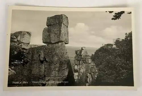 Ansichtskarten, Thale an d. Harz, Hexentanzplatz mit Cäsarfelsen (40037 BW)