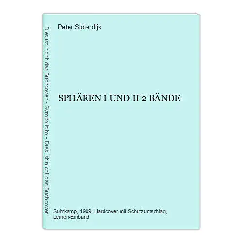 4628 Peter Sloterdijk SPHÄREN I II 2 Bände HC. Suhrkamp Verlag