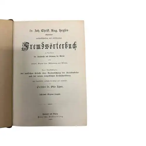 9453 Otto Lyon HEYSE'S FREMDWÖRTERBUCH HC