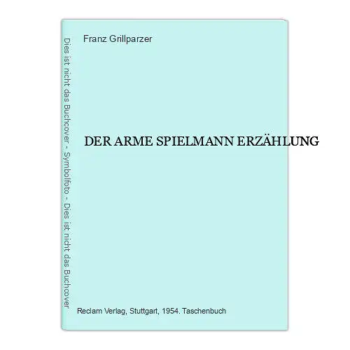 3531 Franz Grillparzer DER ARME SPIELMANN ERZÄHLUNG Reclam