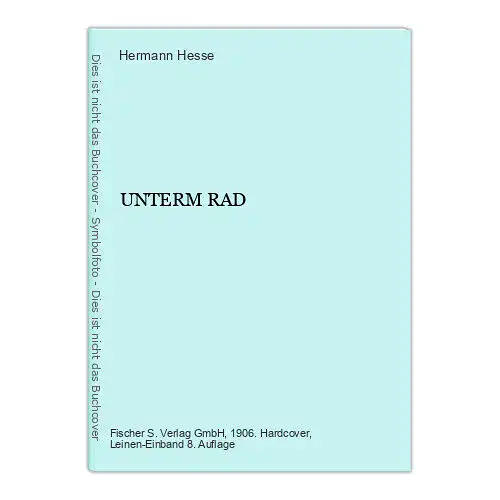 4368 Hermann Hesse UNTERM RAD HC s. Fischer Verlag, 8. Auflage Berlin Einband st