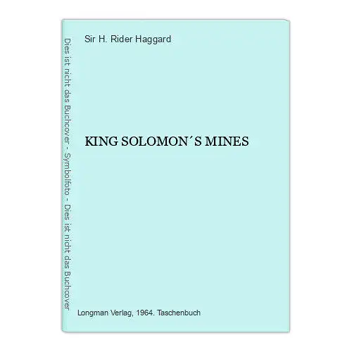 632 Sir H. Rider Haggard KING SOLOMON´S MINES SEHR GUTER ZUSTAND!