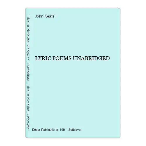 2642 John Keats LYRIC POEMS UNABRIDGED Dover Publications