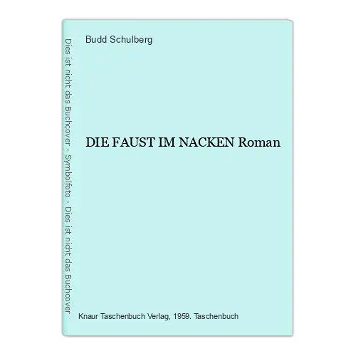 1012 Budd Schulberg DIE FAUST IM NACKEN Roman DREHBUCH FILM