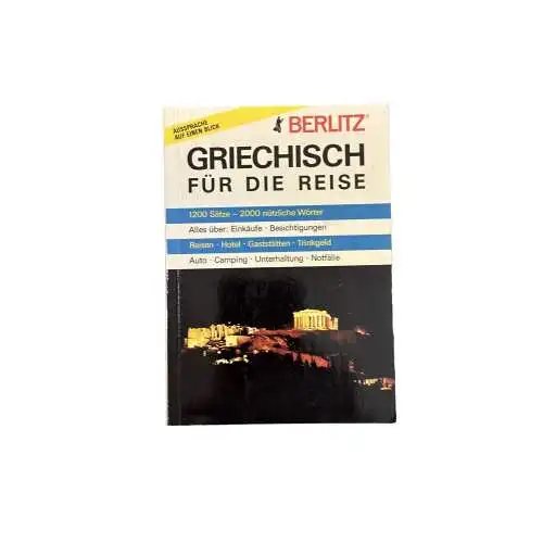 6511 GRIECHISCH FÜR DIE REISE +Abb Berlitz Verlag Sprachführer