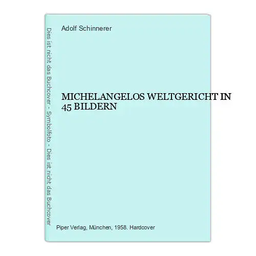 2332 Adolf Schinnerer MICHELANGELOS WELTGERICHT IN 45 BILDERN HC +Abb