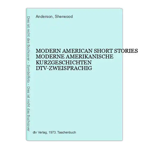 2826 Anderson MODERN AMERICAN SHORT STORIES MODERNE AMERIKAN. KURZGESCHICHTEN