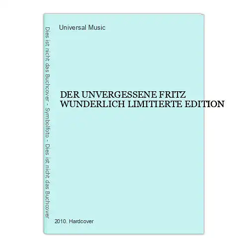 3236 DER UNVERGESSENE FRITZ WUNDERLICH LIMITIERTE EDITION HC +Abb