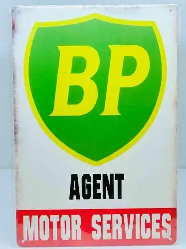 Nostalgie vintage retro blechschild "bp motor service" 30x20 12067