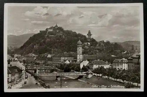 Graz Mur Schlossberg Stadt Fluss Brücke Kirche Steiermark Österreich 600137A D